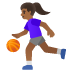 ⛹🏾‍♀️ woman bouncing ball: medium-dark skin tone display on Google